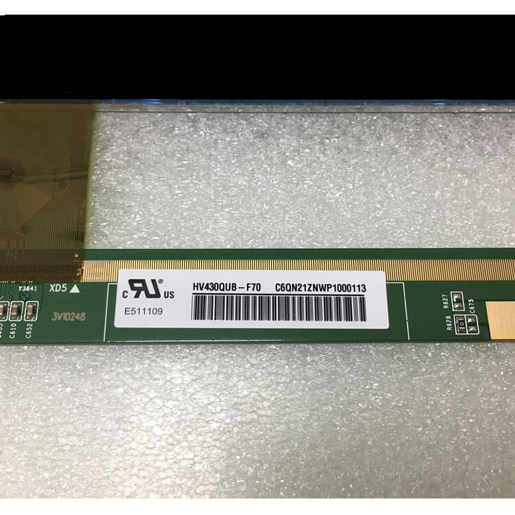 showing LCD TV screen of modle name appearance and information