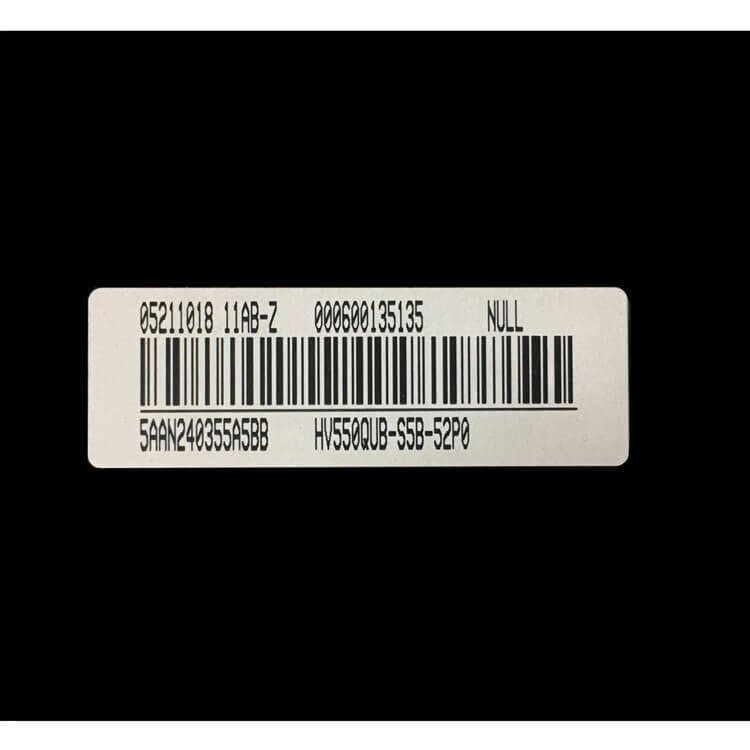 showing LCD TV screen of modle name appearance and information