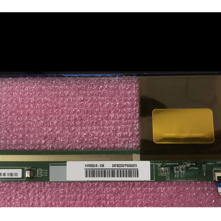 showing LCD TV screen of modle name appearance and information