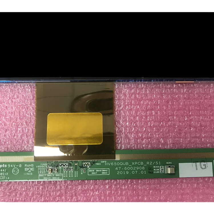 showing LCD TV screen of modle name appearance and information