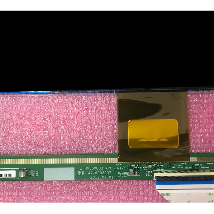 showing LCD TV screen of modle name appearance and information