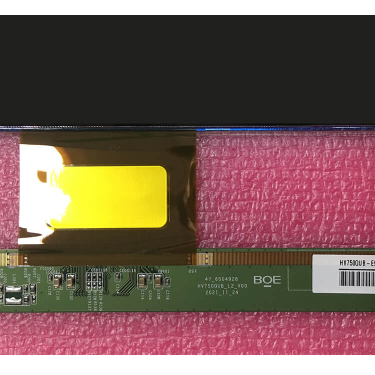 showing LCD TV screen of modle name appearance and information