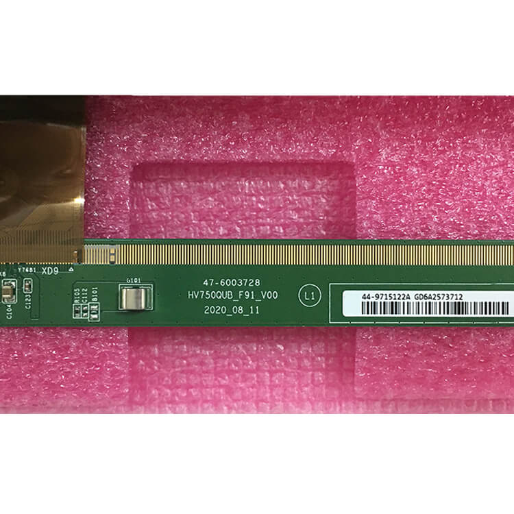 showing LCD TV screen of modle name appearance and information