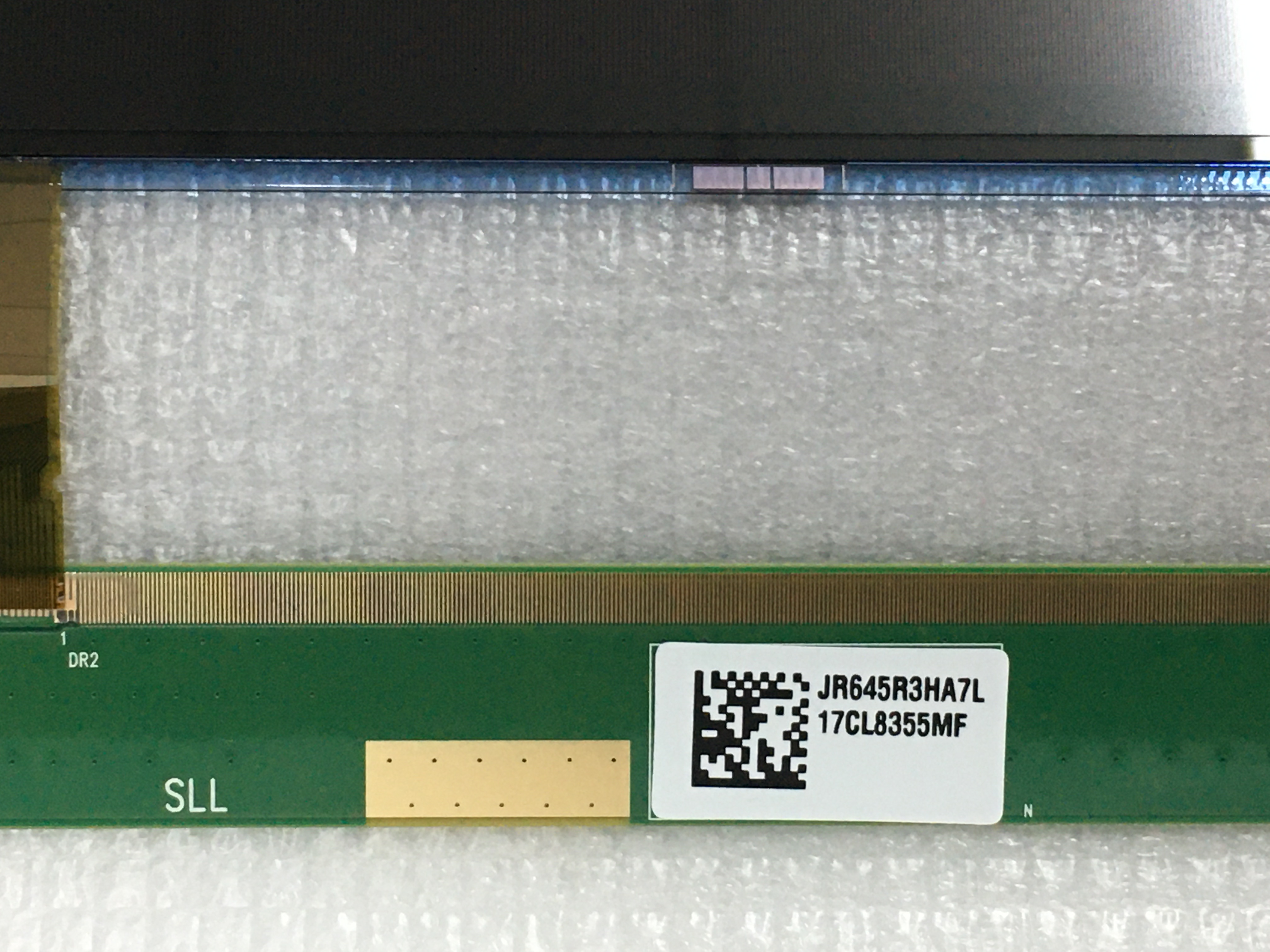 showing LCD TV screen of modle name appearance and information