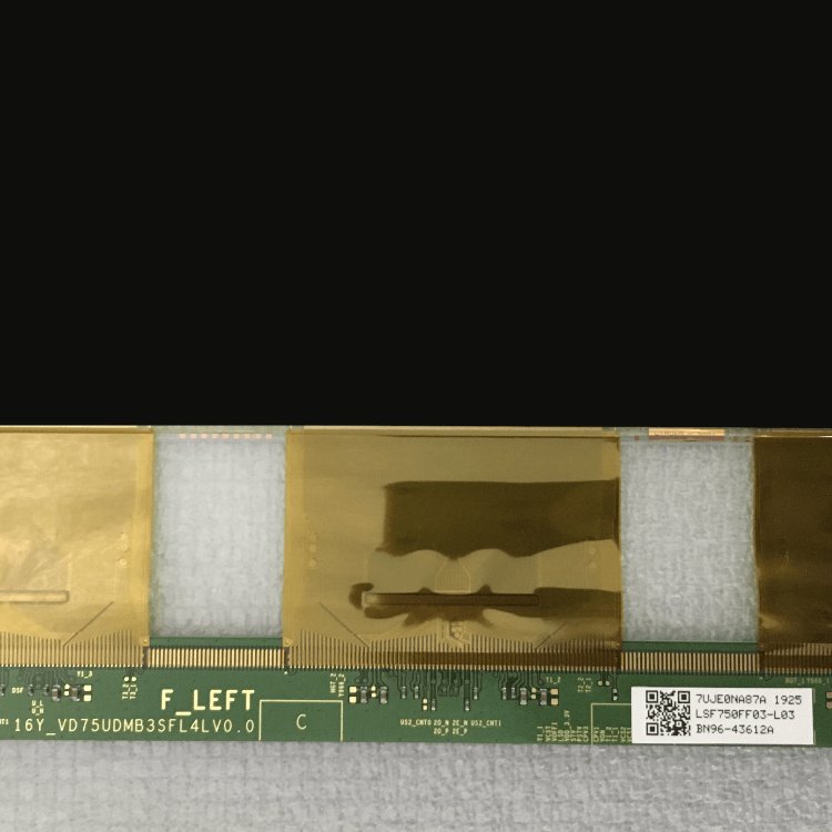 showing LCD TV screen of modle name appearance and information