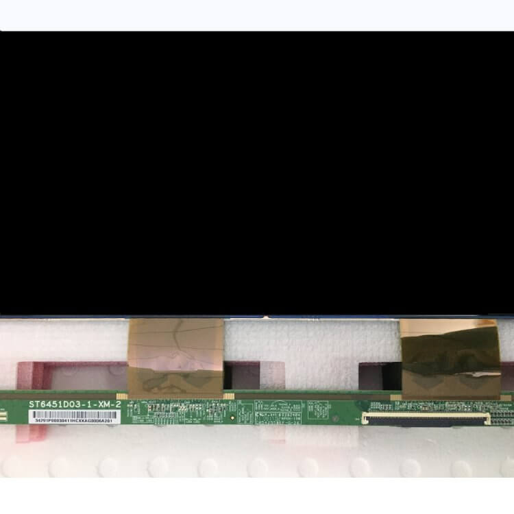 showing LCD TV screen of modle name appearance and information