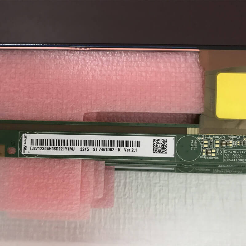 showing LCD TV screen of modle name appearance and information